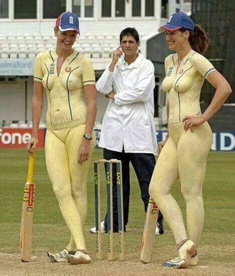 Body painted cricket fans